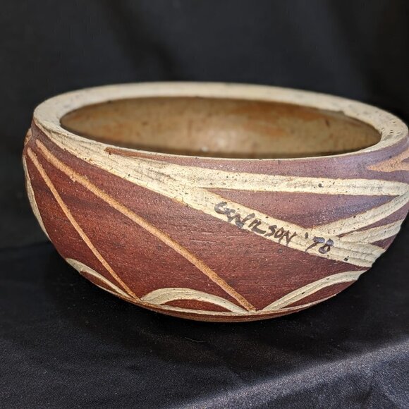 Hand Thrown Pottery Ceramic Stoneware Bowl by G. Wilson - Picture 5 of 11